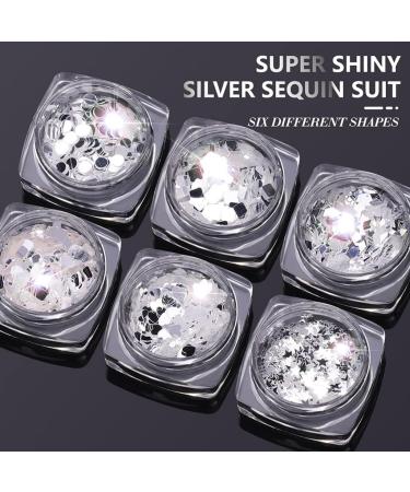 OKwife Aurora White Sequins Nail Art Glitter Powder - Mermaid Dust & Small Flakes for DIY Nail Decorations - Buy Online on GoSupps.com