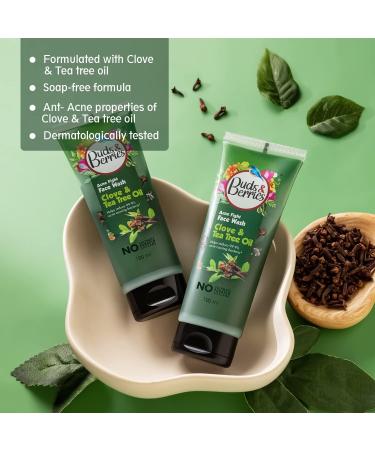 Clove & Tea Tree Oil Acne Face Wash | Blemish Control pH Balanced No Sulphate 100ml - Buy Online on GoSupps.com