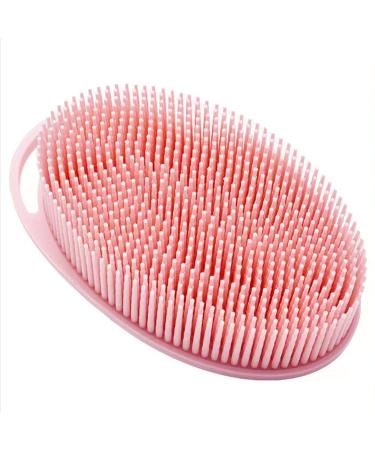 Silicone Body Brush  Exfoliating Body Scrubber  Silicone Body Scrubber Loofah  Silicone Bath Brush  Soft Exfoliating Body Bath Shower Scrubber Brush for Kids and Adults All Kinds of Skin (Pink)