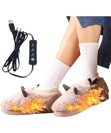 Buy USB Electric Foot Warmers - Plush Winter Slippers for Men (Gray 44-45 Light Green 42-43) | Cozy Heat & Comfort - Buy Online on GoSupps.com