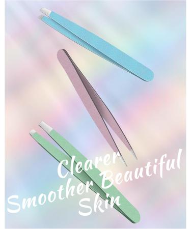 Sonnorel Precision Tweezers Set - Piece of 3 Colorful Professional Tweezers - Handy Carry Pouch - Superior Stainless Steel Tweezer Set - Splinters Eyebrows Face or Ingrown Hair - Buy Online on GoSupps.com