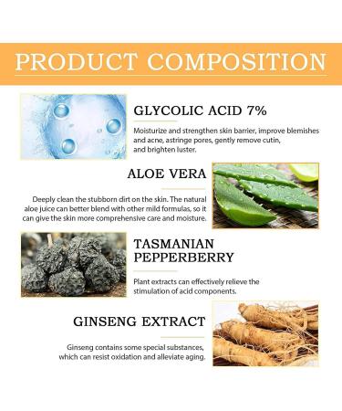 Glycolic Acid 7% Toning Resurfacing Solution Glycolic Acid 7% Toning Solution Glycolic Sour 7% Toner Glycolic Acid Toner for Blemishes and Acne Prevents Skin Aging Strengthen Your Skin - Buy Online on GoSupps.com
