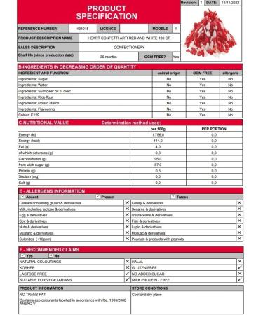 Heart sprinkles red and white 50g bag - Buy Online on GoSupps.com