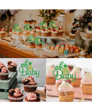 24 Pcs Pineapple Oh Baby Cupcake Toppers Cute Summer Fruit Gender Reveal Party Baby Shower Birthday Party Cake Decoration Dessert Insert MGPFERD - Buy Online on GoSupps.com