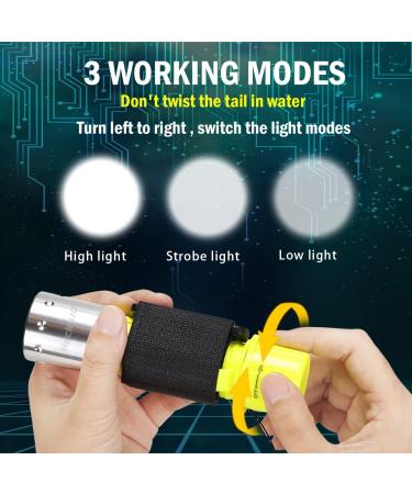 HECLOUD Scuba Diving Flashlight with Rechargeable Power Snorkeling Dive Torch Light IPX8 Waterproof LED Submarine Underwater Lights, 1100 Lumens 3 Modes for Underwater Sports - Buy Online on GoSupps.com