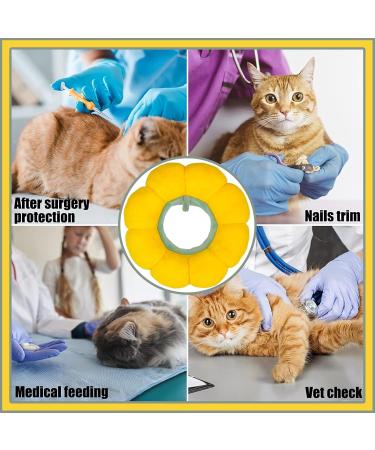 KIKNIN Cat Cone Collar Soft Protective Collar for Cat After Surgery Adjustable Cat Recovery Collar Comfortable and Lightweight Elizabethan Collar for Cat Kitten Yellow Small - Buy Online on GoSupps.com