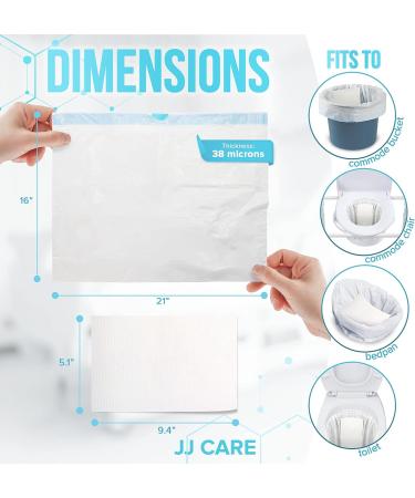 JJ CARE Bedside Commode Liners Disposable - Pack of 60 with Super Absorbent Pads - Buy Online on GoSupps.com