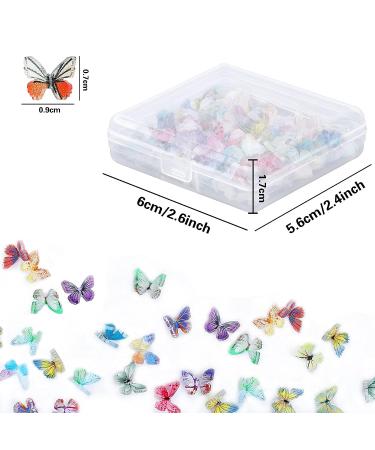 120 Pcs 3D Acrylic Butterfly Nail Charms | 24 Colors Nail Glitter Sets for Summer | Nail Art Decoration DIY Resin Mold Crafts - Buy Online on GoSupps.com