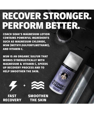 Buy Coach Soak Topical Magnesium Lotion - Natural Recovery Cream for Sore Muscles | Fast Absorption MSM Vitamin C & Menthol - 3 Pack (10oz - Buy Online on GoSupps.com
