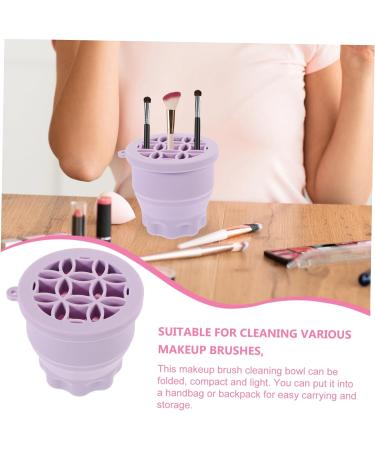 Mipcase Tool Makeup Brush Makeup Cleaner for Brush Cleaner Mat Brush Cleaning Cup Brush Cleaning Pad Silicone Brush Scrubber Washer Cosmetic Silica Gel Purple 9.2X9.2X8.6CM Purple - Buy Online on GoSupps.com