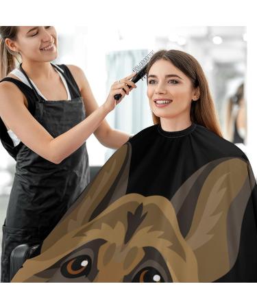 German Shepherd Dog Face Cutting Cape | Professional Hair Salon Apron with Snap Closure for Hairdressing - Buy Online on GoSupps.com