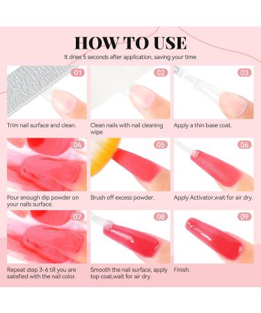 2G Dipping Powder Kit Nail Starter Nail 8PCS Dipping Powder System French Powder No Needed Nail Lamp Fast Dry Nail Art Manicure DIY Salon Gift Set for Women Girls DIY Nail Beginner Home Salon Gift color06 - Buy Online on GoSupps.com