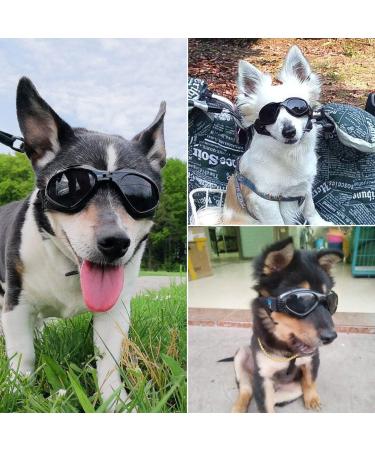 PEDOMUS Dog Goggles - Small Dog Sunglasses with Adjustable Strap for UV Protection, Waterproof - Black - Buy Online on GoSupps.com