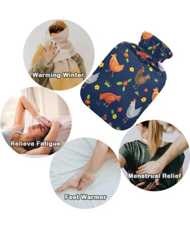 NAANLE 1L Heat Bottle with Chicken Tap & Cover - Warm Water Bottle for Pain Relief Heat & Cold Therapy Ideal for Bed Hands & Feet - Buy Online on GoSupps.com