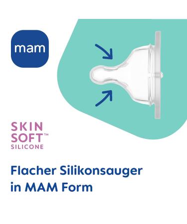 MAM Feel Good Glass Baby Bottle Wide Mouth Milk Bottle with Size 1 Teat +0 month - pink Squirrel & Bird - 260 ml - Buy Online on GoSupps.com