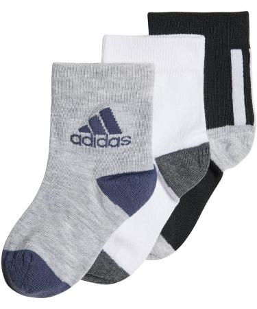 Adidas Unisex Children's Socks - 3 Pairs Black/White/Mediu Grey Heather - Comfortable & Stylish Footwear for Kids - International Shipping Available - Buy Online on GoSupps.com