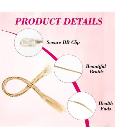 REECHO 22 Golden Blonde Braided Hair Extensions - Pack of 4 | Clip-in Baby Braids for Women - Buy Online on GoSupps.com