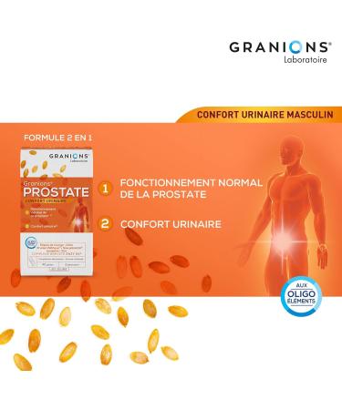 GRANIONS | Prostate | Contributes to the proper functioning of the prostate | Squash Seed Nettle African Plum | Patented and reinforced formula | French brand | 40 Capsules - Buy Online on GoSupps.com