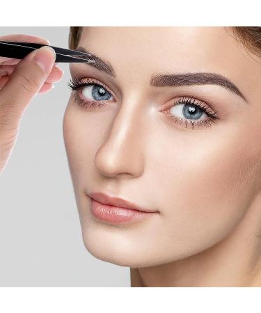 TIESOME 3Pcs Stainless Steel Tweezers Set for Eyebrows - Precision Eyebrow Remover for Women Men - Ideal for Ingrown Hair, Facial Hair, Beard, and Blackhead Removal - Buy Online on GoSupps.com