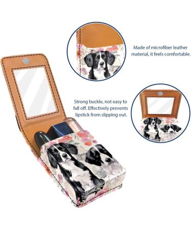 Stylish Leather Lipstick Case & Organizer with Mirror | Mini Lipstick Holder Bag - Floral Design in Dog Flower Pink - Buy Online on GoSupps.com