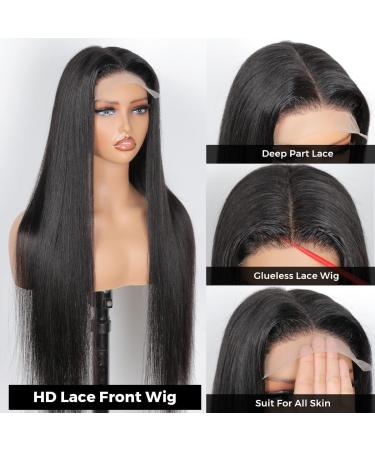 ALIPOP 5X5 HD Lace Front Human Hair Wig 20 inch - Brazilian Silk Straight Deep Parting 180% Density - Buy Online on GoSupps.com