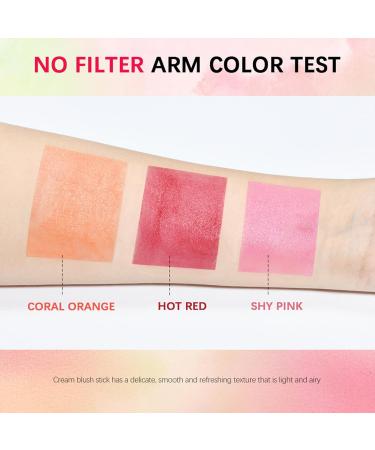 Cream Blush Delicate Texture Portable Breathable High Rendering Blush Stick for Makeup - Buy Online on GoSupps.com