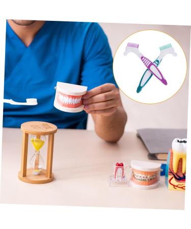 Minkissy 2-Piece Prosthesis Cleaning Brush Set | Travel-Friendly Prosthetic Toothbrush for Effective Cleaning - Buy Online on GoSupps.com