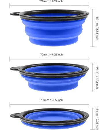 Buy PhoneNatic Foldable Silicone Dog Bowl - XL Travel Bowl for Dogs & Cats - 1000 ml Blue with Carabiner | International Shipping Available - Buy Online on GoSupps.com