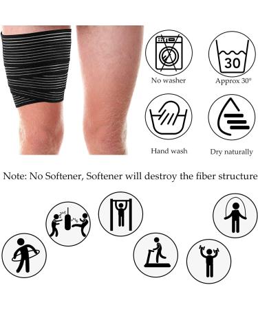 Elastic Calf Compression Bandage Leg Sleeve | Adjustable Lower Leg Wraps for Joint and Ligament Support | 4 Pack 70.86 Inch | Black - Buy Online on GoSupps.com