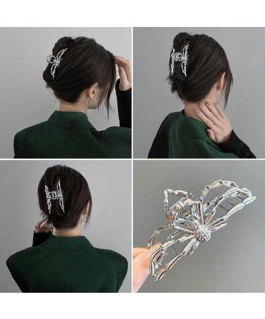 Silver Spider Claw Hair Clips for Women - Metal Non-slip Strong Hold Hair Jaw Clips - Buy Online on GoSupps.com