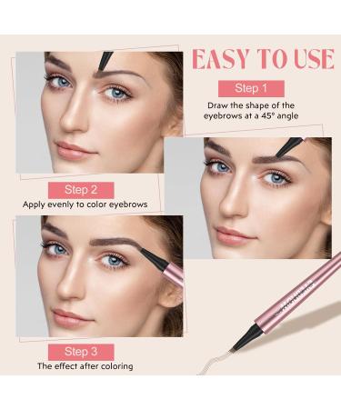  lomdung 3D Waterproof Eyebrow Pencil Eyebrow Microblading Pencil Peeled Effect Eyebrow Pen Create Eyebrows Natural Look Effortless (Black) - Buy Online on GoSupps.com