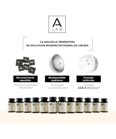 A-LAB Liposomal Keratin 300 mg - Food Supplement for Hair Nails Skin - Keratin Cystine Vitamins B6 and B8 (Biotin) - Enhanced Assimilation - 1 to 3 Capsules per Day - Made in France - Buy Online on GoSupps.com
