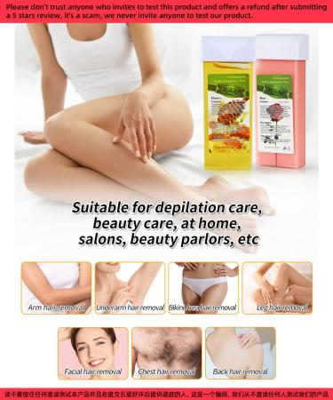 Rose & Honey Roll On Wax Kit for Sensitive Skin - Hair Removal Waxing Kit for Women and Men - At Home Roller Waxing Kit for Larger Body Areas - Buy Online on GoSupps.com