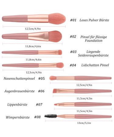 Premium Pink Makeup Brush Set - 8 Brushes with Storage Bag | Foundation & Eye Shadow Brushes for Flawless Application - International Shipping Available - Buy Online on GoSupps.com
