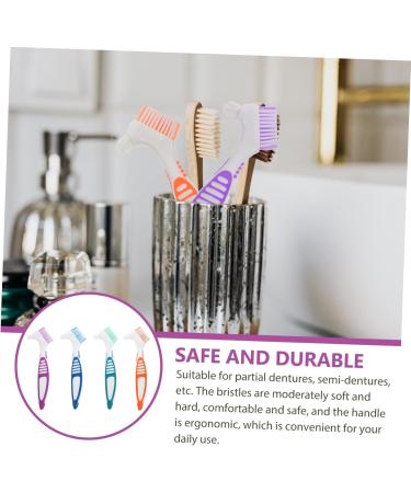 Minkissy 4-Piece Denture Cleaning Brush Set - Effective Tooth Prosthesis Cleaner Tool for Oral Care & Hygiene - Buy Online on GoSupps.com