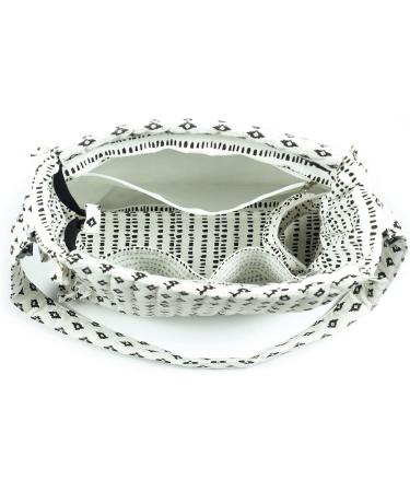 Buy Walking Mum Boho Chic Baby Changing Bag - Stylish White/Black Nappy Bag 32x32x12 cm | International Shipping Available - Buy Online on GoSupps.com
