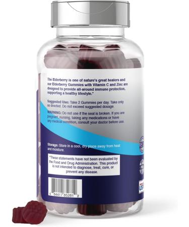 Source Biology Elderberry Gummies - Immune Support with Vitamin C and Zinc - Vegan Formula - 4500 Mg Elderberry - 60 Gummies - Buy Online on GoSupps.com