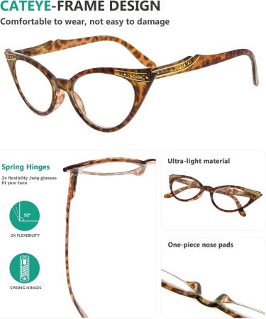 Eyekepper Cateyes Women's Reading Glasses - Tortoise 1.75 Magnification | Stylish & Comfortable International Shipping - Buy Online on GoSupps.com