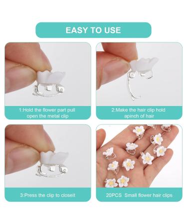 Ouligay 20 Pcs White Flower Hair Clips - Mini Floral Hair Accessories for Weddings & Women - Buy Online on GoSupps.com