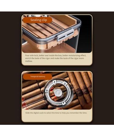 Portable Large Capacity Plastic Transparent Cigar Box with Sealed Double-Layer Cigar Travel Moisturizing Box - Buy Online on GoSupps.com