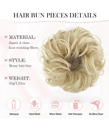 Vlasy Messy Bun Hair Piece 35g 101# | Curly Wavy Scrunchies Extensions for Women | Synthetic Chignons Updo Accessory for Girls - Buy Online on GoSupps.com