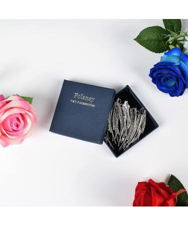Folansy 16-Piece Clear Rhinestone Bobby Pin Set for Women - Crystal Hair Clips in 4 Styles, Silver - Buy Online on GoSupps.com
