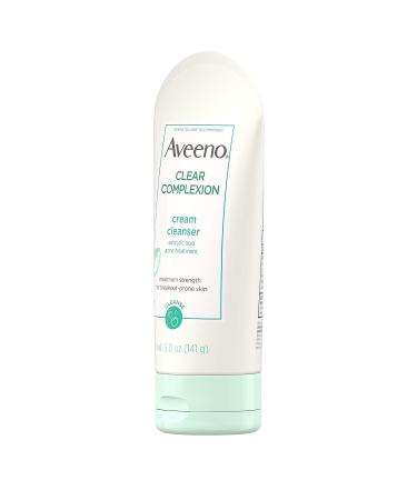 Aveeno Clear Complexion Cream Facial Cleanser with Salicylic Acid Acne Medicine - 5 fl. oz, Hypoallergenic & Oil-Free - Buy Online on GoSupps.com