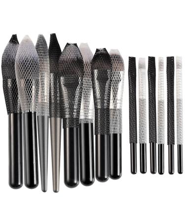 Bysiter 100pcs Makeup Brush Protector Set | Expandable Mesh Sleeve Covers | Travel Storage for Medium and Large Brushes - 50 Black & 50 White - Buy Online on GoSupps.com