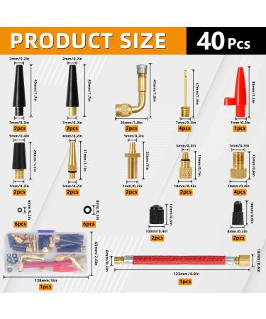 40-Part Bicycle Valve Adapter Set - All Valve Adapters for Air Pumps French Valve Adapters Ball Pump Needles & Sorting Box | SV AV DV PV Extenders - Buy Online on GoSupps.com