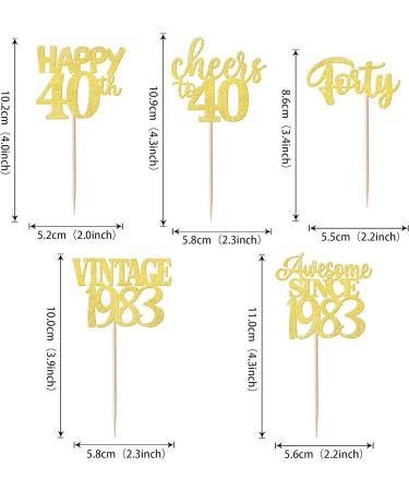 30pcs Vintage 1983 Cupcake Toppers Awesome Since 1983 Cake Decorations Cheers on 40 Fabulous Thirty Cake Toppers 40th Birthday Wedding Anniversary Party Cake Decorations Gold Gold 40th - Buy Online on GoSupps.com