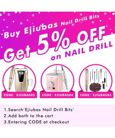 Ejiubas Diamond Nail Drill Bits Set - Professional 10Pcs 3/32 (2.35mm) Cuticle Drill Bit for Acrylic Gel Nails, Manicure Pedicure Tools - Home and Salon Use - Buy Online on GoSupps.com