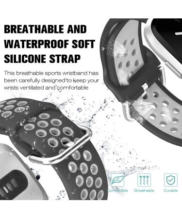 iHillon 4 Pack Compatible with Fitbit Versa Bands/Fitbit Versa 2 Bands for Men Women  Soft Silicone Sport Wristbands Compatible with Fitbit Versa Lite Bands/Fitbit Versa 1 Bands/Versa SE (Large  Black Red+Midnight Blue Graâ¦ - Buy Online on GoSupps.com