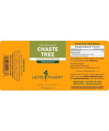 Herb Pharm Chaste Tree Liquid Extract - Female Reproductive System Support - 4 Ounce - Buy Online on GoSupps.com