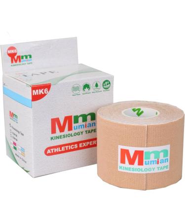 Sport Kinesiology Tape 2"x16.5" - Waterproof Therapeutic Muscle Support for Sports Recovery & Physio Therapy (Beige - Buy Online on GoSupps.com
